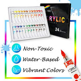 VACASSO Acrylic Paint Set Acrylic Paint Kit with 24 Vivid Colors, Quality Start Kit for Kids &