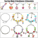 150 Pcs DIY Charm Bracelet Making Kit Including Jewelry Beads, Snake Chains for Girls Teens Age 8-12 Unicorn Mermaid Gifts Christmas Stocking Stuffer