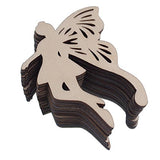 RayLineDo Set of 10pcs Wood Fairy Wings Shape Ornaments Embellishments Tags with String