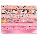 E&EY Fat Quarters Quilting Fabric Bundles 19” x 20” inches, for Patchwork Sewing Crafting Print Floral (Pink)