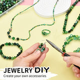 Glass Beads Jewelry Making Kit, Fresh Green Color-900pcs Include 8mm Assorted Beads, 4mm Bicone Crystal Beads, 2-4mm Spacer Seed Beads for Diy Bracelet , Earring Necklace Pendants Making Supplies