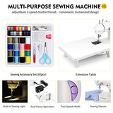 Magicfly Mini Sewing Machine for Beginner, Dual Speed Portable Sewing Machine Machine with Extension Table, Light, Sewing Kit for Household, Travel