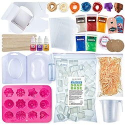 ALEXES Soap Making Kit - Make Your Own Soap Kit - DIY Soap Making Supplies Kit for Adults - 1.1 lb Glycerin Soap Base - Soap Making Kit for Beginners - Handmade Soap Kit
