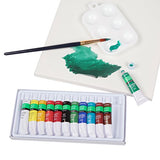 Falling in Art Portable Beechwood Painting Table Sketch Easel - 12 Tube Acrylic Colors, 12''x9''
