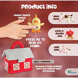 Bundaloo Plush Farm Animal Toys with Sounds - Plushie Play Set with Cute Talking Barn Animals in a Barn Carrier