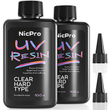 Nicpro 72OZ Crystal Clear Epoxy Resin Kit + 2 PCS Upgrade Crystal Clear UV Resin 200g