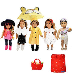 Weardoll 18 Inch Doll Clothes And Accessories Fits American Girl Doll Clothes - 33 Items Doll Clothes And Doll Accessories For Girls With Matching Doll Travel Bag For American Girl Clothes And Outfits