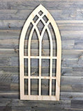 Arched frame window unfinished