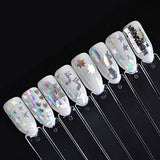Holographic Nail Glitter, 12 Grids 3D Holographic Butterfly Nail Art Stickers Iridescent Laser Silver Nail Confetti Glitter Flakes Sequins Unicorn Star Heart Nail Decals Manicure DIY Nail Decoration