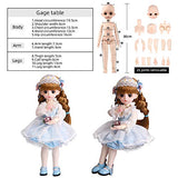 UCanaan BJD Doll, 1/6 SD Dolls 12 Inch 18 Ball Jointed Doll DIY Toys with Full Set Clothes Shoes Wig Makeup, Best Gift for Girls-Leah