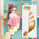 SINOMARS Doll House 7-8, Dollhouse Dreamhouse for Girls with Light, Chimney & Doll Figures, Castle Building Playset with Acceccories & Furniture, Pretend Play Princess House for Kids 4 5 6 9 Years Old