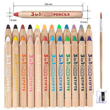 colozoo 3 in 1 Colouring Pencils | 24 Colours Set inc. Brush and Sharpener | Non-Toxic and Vegan Colours for Ages 3 and Up