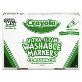 Crayola 588200 Washable Classpack Markers, Broad Point, Assorted, 200/Box