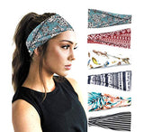 PLOVZ 6 Pack Women's Yoga Running Headbands Sports Workout Hair Bands (Set 010)