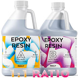 INCLY 2 Gallon Crystal Clear Epoxy Resin Kit, High Gloss & Bubbles Free Art Resin Epoxy Resin for Casting & Coating, Art DIY, Jewelry, Crafts, Countertop,Molds, River Table Tops, 1:1 Ratio Self Levels