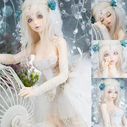 White Elf BJD 1/3 SD Jointed Dolls Toy Makeup with Headdress Imported Resin Materials Handmade for Surprise Doll Birthday Gift
