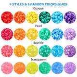 Makersland 3277+ Pony Beads Friendship Bracelet Making Kit in 24 Colors 4 Styles with Letter Beads Elastic String for Jewelry Making, Hair Beads for Braids for Girls