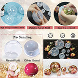 RESINWORLD Set of 4", 3", 2.5", 2", 1.7", 1.3", 0.9" Clear Silicone Sphere Molds, Large 3D Seamless Sphere Silicone Molds for Resin Casting, Round Ball Orbs Epoxy Resin Mold for Jewelry, Soap, Candle