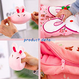 Cute Pink Bunny Pudding Pillow Set Decorative Home Sofa Stuffed Animal Dolls