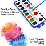 16 Colors Watercolor Paint Set Bulk, 15 Pack, Shuttle Art Watercolor Paint Set with Paint Brushes for Kids and Adults, Washable Paint for Classroom, Parties, Kindergarten and Art Activities
