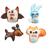 MOVEBO Felt DIY Sewing Crafts (4 Animal Toy DIY Set),Felt Animal Crafting Sewing Kit and Animal Crafts - Fun DIY Stuffed Animal Sew Kits for Kids Boys and Girls