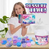 Crystal Unicorn Slime Kit for Girls 4-12, All-in-one Set Butter Slime,Glimmer Crunchy Slime, Galaxy Slime,Foam and Jelly Beans Slime Suitable for Kids Education, Party Favors and Birthday Gifts