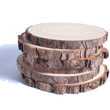 6 Pack 6-7 inch Natural Large Wood Slices for Centerpieces,Unfinished Wood Circles with Bark Great for Rustic Home Decor Wedding Ornaments Crafts Coaster