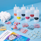 Grandable DIY Tie Dye Kit - 6 Colors Fabric Dye Art Set with Rubber Bands, Gloves, Spoon, Funnel, Apron and Table Cover for Craft Arts Paint Fabric Textile Party Handmade Project