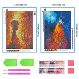 Yomiie 5D Diamond Painting Dancer Full Drill by Number Kits, Ballerina Girl Abstract Paint with Diamonds Art Rhinestone Embroidery Cross Stitch Craft Decor (12x16inch, 2 Pack)
