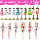 Fashion Dream Closet Collection for 11.5 Inch Doll, 107Pcs Doll Clothes and Accessories Including Wardrobe Princess Dresses Short Dresses Tops & Pants Bikini Shoes Bags Hanger for Girls Birthday Gifts