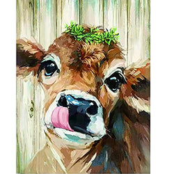 Imponigic Diamond Painting Kits for Adults, Cow DIY 5D Painting Full Drill Diamond Set Picture Rhinestone Arts and Crafts Perfect for Home Wall Decoration (12x16 Inch) (Cow, 1216 inch)