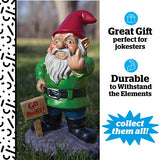 BigMouth Inc Go Away Garden Gnome, Funny Lawn Gnome Statue, Naughty Gnome Garden Decoration, 9 Inches Tall