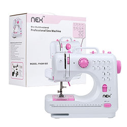 NEX HT-CS141W-M Sewing Machine with 12 Built-in Stitches Crafting Mending Machine Pink