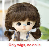 Cute Soft Doll Wigs for 1/8BJD, 1/12BJD Long Hair multi-color optional Action Figure Doll Accessories Toys Gift (Dark Brown2)