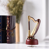 ammoon Classical Wind Up Harp Music Box with Rotating Musical Base Instrument Miniature Replica