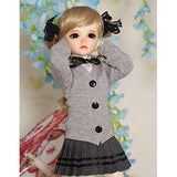 MEESock 1/4 BJD Doll Clothes, Gray Knitted Coat + White Shirt + Pleated Skirt for SD Girl Doll (Do Not Include Doll)