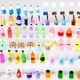 Skylety 68 Pieces 1:12 Miniature Food Drinks Bottles Dollhouse Accessories Mixed Tableware Kitchen Pretend Play Miniature Food and Drinks for Dollhouse Grocery, Mini Kitchen Accessories (Wine Bottle)