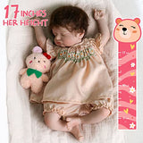 JIZHI Lifelike Reborn Baby Dolls - 17-Inch Soft Smooth Skin Realistic Newborn Baby Dolls Girl Sleeping Handmade Real Life Baby Dolls with Toy Accessories Gift for Collection & Kids Age 3+