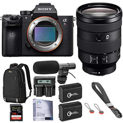 Sony a7R III Mirrorless Digital Camera with FE 24-105mm f/4 G OSS E-Mount Lens Lens - Bundle with 128GB SDXC Card, Lowepro Edge 150 AW Backpack, 2X Spare Battery, Shotgun Mic, Dual Charger and More