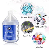 1 Gallon Epoxy Resin and Hardener Kit Crystal Clear for Jewelry DIY Art Crafts Cast Coating Wood, Easy Cast Resin with 2 Sticks, 2 Plastic Spreader, 2 Graduated Cups, 4 Pairs Gloves and 1 Instructions
