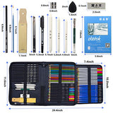 POPMISOLER Sketching Pencil Set, 72PCS Graphite Drawing Charcoal Pencils Watercolor Pencils Kit Complete Art Drawing Kit with Zippered Carry Case for Beginners Artist Children and Adults