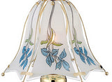 Blue Flower Shade 18" High Touch On-Off Accent Table Lamp