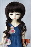 JD257 6-7inch 16-18CM Short Bobo Long Curly 1/6 YOSD BJD Doll Wigs (Nature Black)