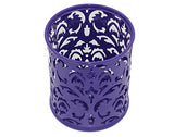EasyPAG 2 Pcs 3-1/4 inch Dia x 3-3/4 inch High Round Floral Pencil Holder Purple