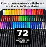 Watercolor Pencils Professional 72 Watercolor Pencil Set Water Color Pencil for Adults Coloring Painting Art Colored Color Pencils for Artists Kids and Beginners