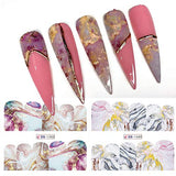 Marble Nail Stickers, 12 Sheets Water Transfer Marble Nail Decals Gradient Blooming Nail Art Stickers Wraps for Women Girls DIY Nail Decoration