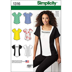 Simplicity 1316 American Sewing Guild Women's Top Sewing Pattern, Sizes 14-22