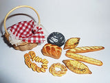 Basket with bread. Dollhouse miniature 1:12