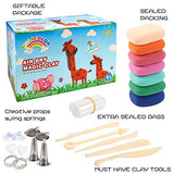 HOLICOLOR Modeling Clay Kit Air Dry Magic Clay 40 Colors Includes Extra 3 White and 1 Black Kids Art Craft Kit with Animal Accessories Set and Tools, Best Gift for Girls and Boys 3-12 Year Old