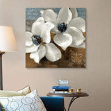 White Magnolias II Canvas Wall Art Print, Magnolia Artwork